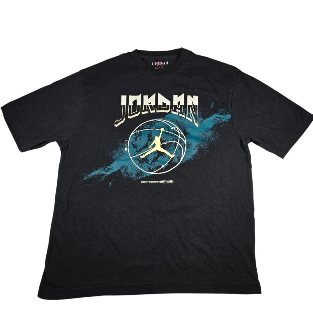 Air Jordan Gravity's Worst Nightmare Basketball Black Dri-Fit T-Shirt Men's Sz M